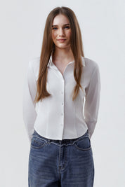 Blusa Mujer Slim Blanco