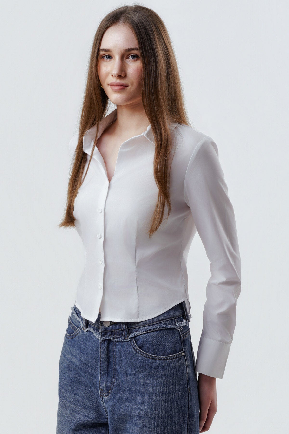 Blusa Mujer Slim Blanco