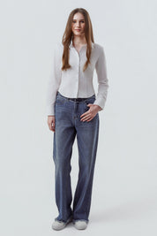 Blusa Mujer Slim Blanco