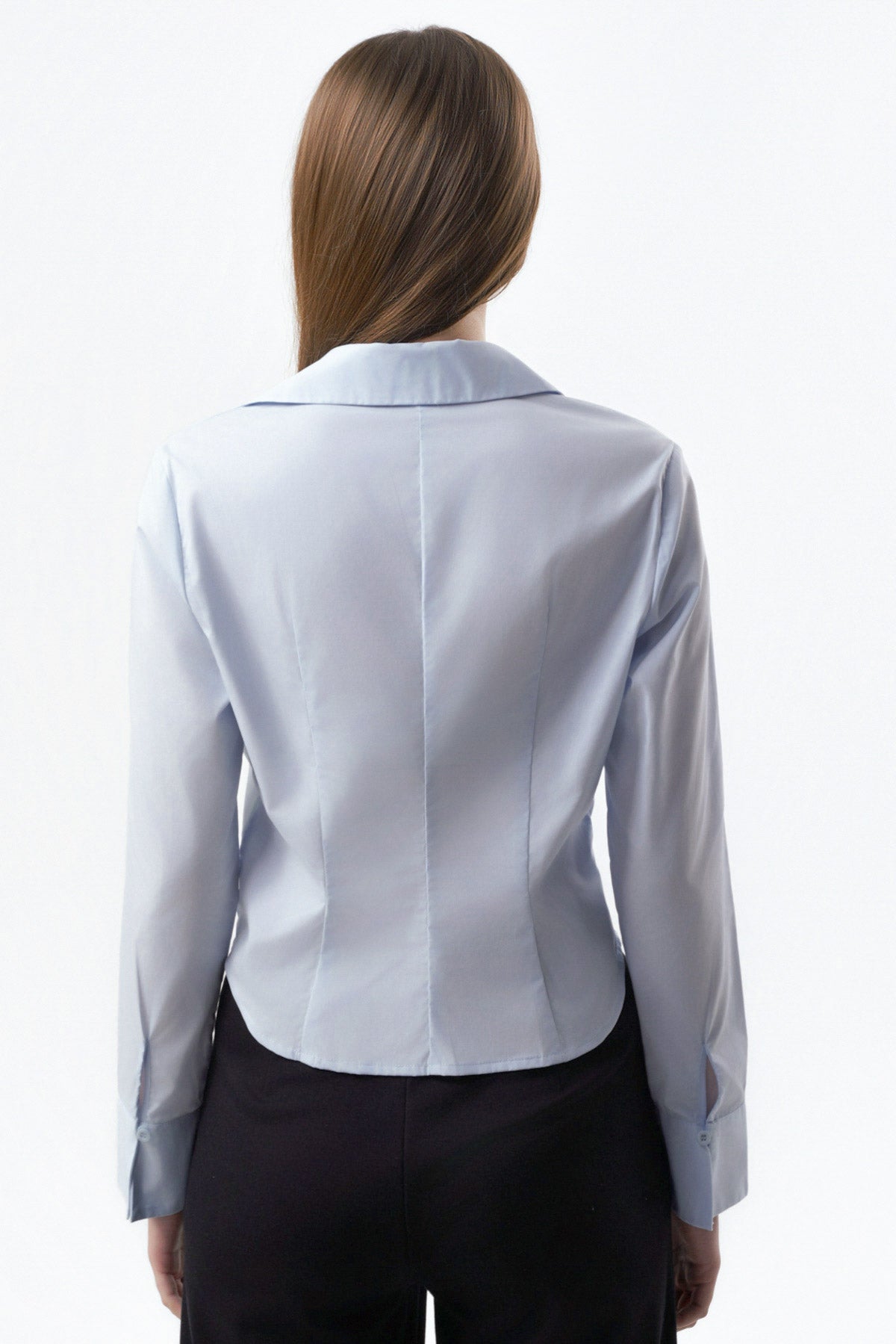 Blusa Mujer Slim Celeste