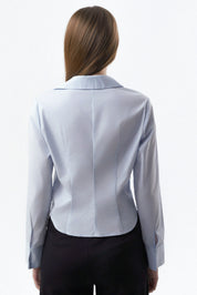 Blusa Mujer Slim Celeste