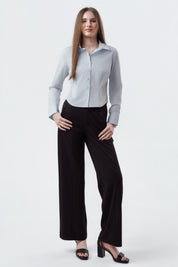 Blusa Mujer Slim Celeste