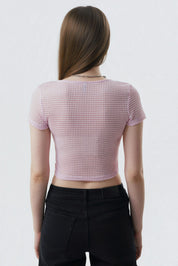 Polera Mujer Slim Rosado Claro