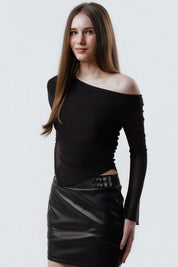 Polera Mujer Slim Fit Negro
