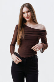 Polera Mujer Slim Fit Chocolate