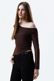 Polera Mujer Slim Fit Chocolate
