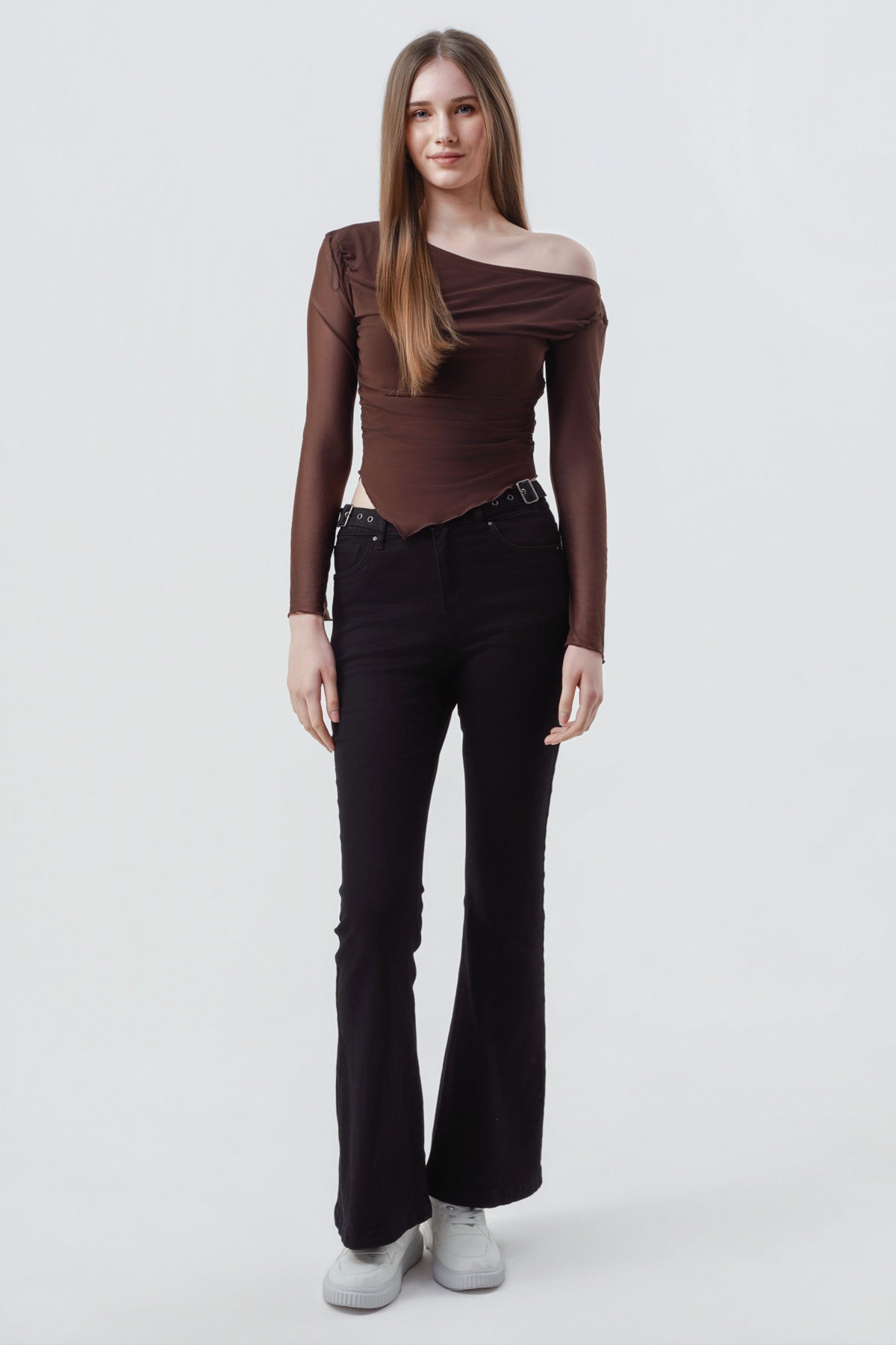 Polera Mujer Slim Fit Chocolate