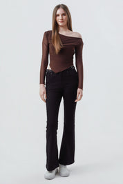 Polera Mujer Slim Fit Chocolate