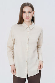 Blusa Loose Mujer Beige Claro
