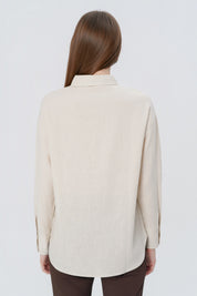 Blusa Loose Mujer Beige Claro