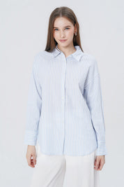 Blusa Loose Mujer Celeste