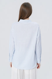 Blusa Loose Mujer Celeste