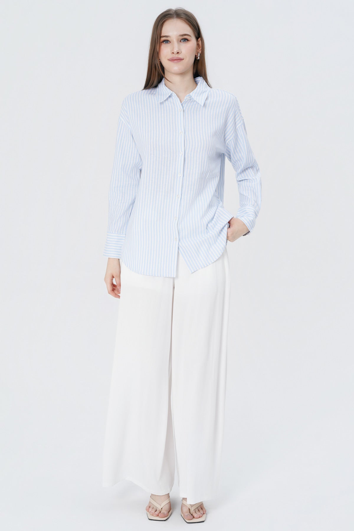 Blusa Loose Mujer Celeste