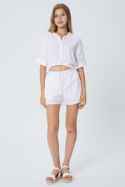 Blusa Loose Cuello Camisero Mujer Blanco