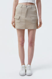 Falda Juvenil Mujer Beige Oscuro