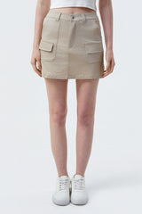 Falda Juvenil Mujer Beige Oscuro