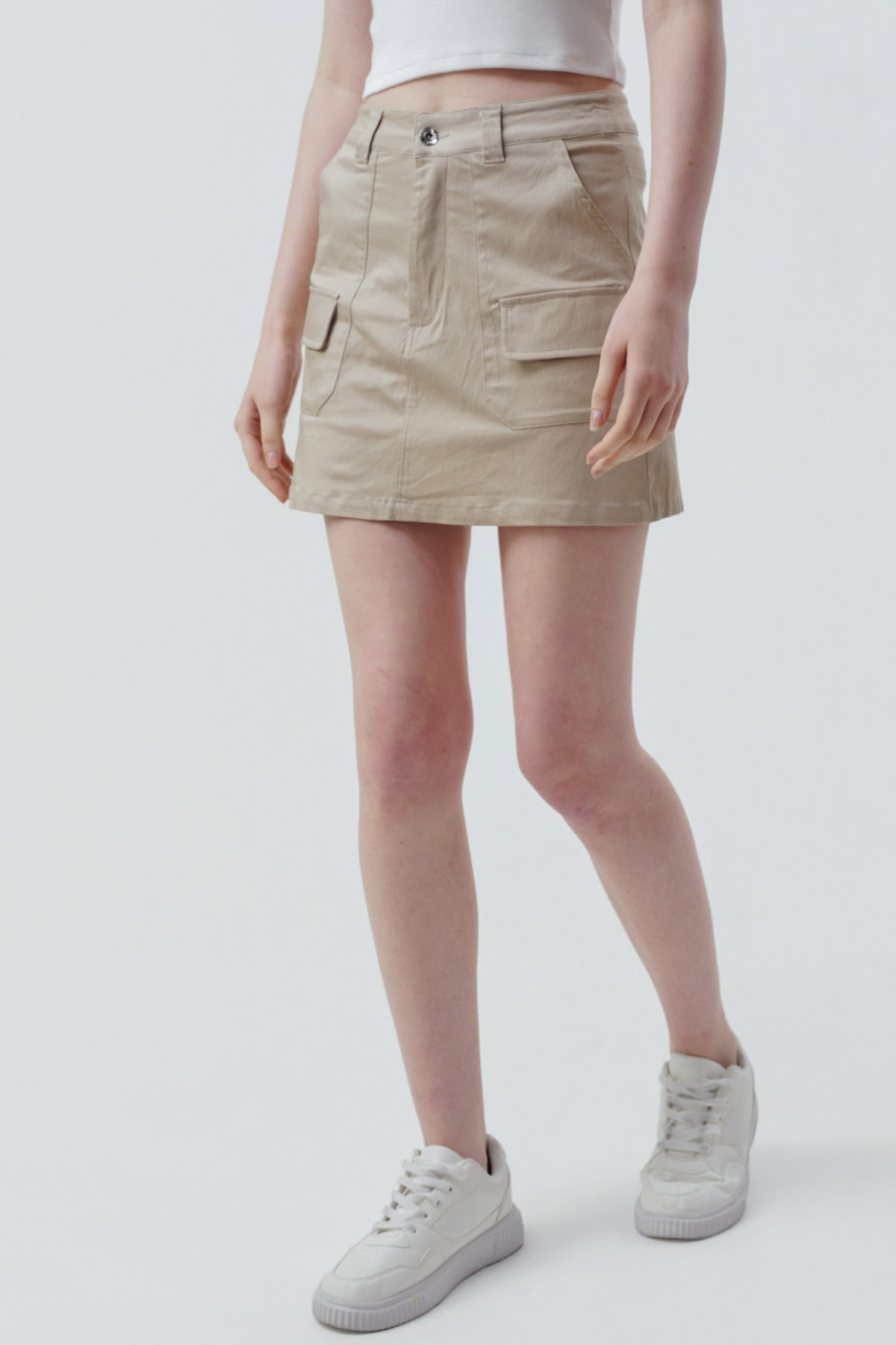Falda Juvenil Mujer Beige Oscuro