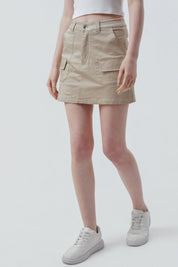 Falda Juvenil Mujer Beige Oscuro
