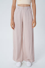 Pantalón Wide Leg Mujer Beige