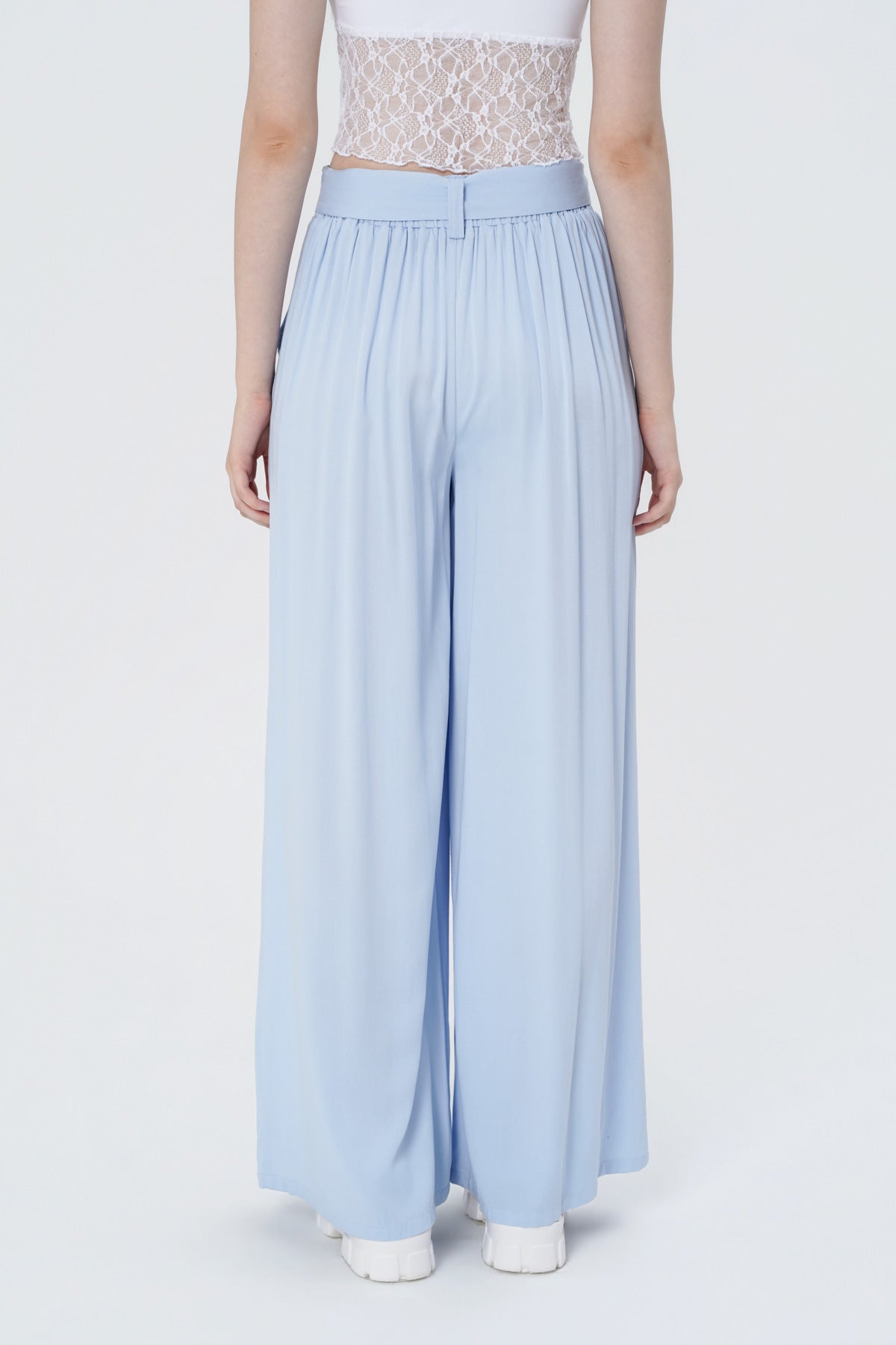 Pantalón Wide Leg Mujer Celeste