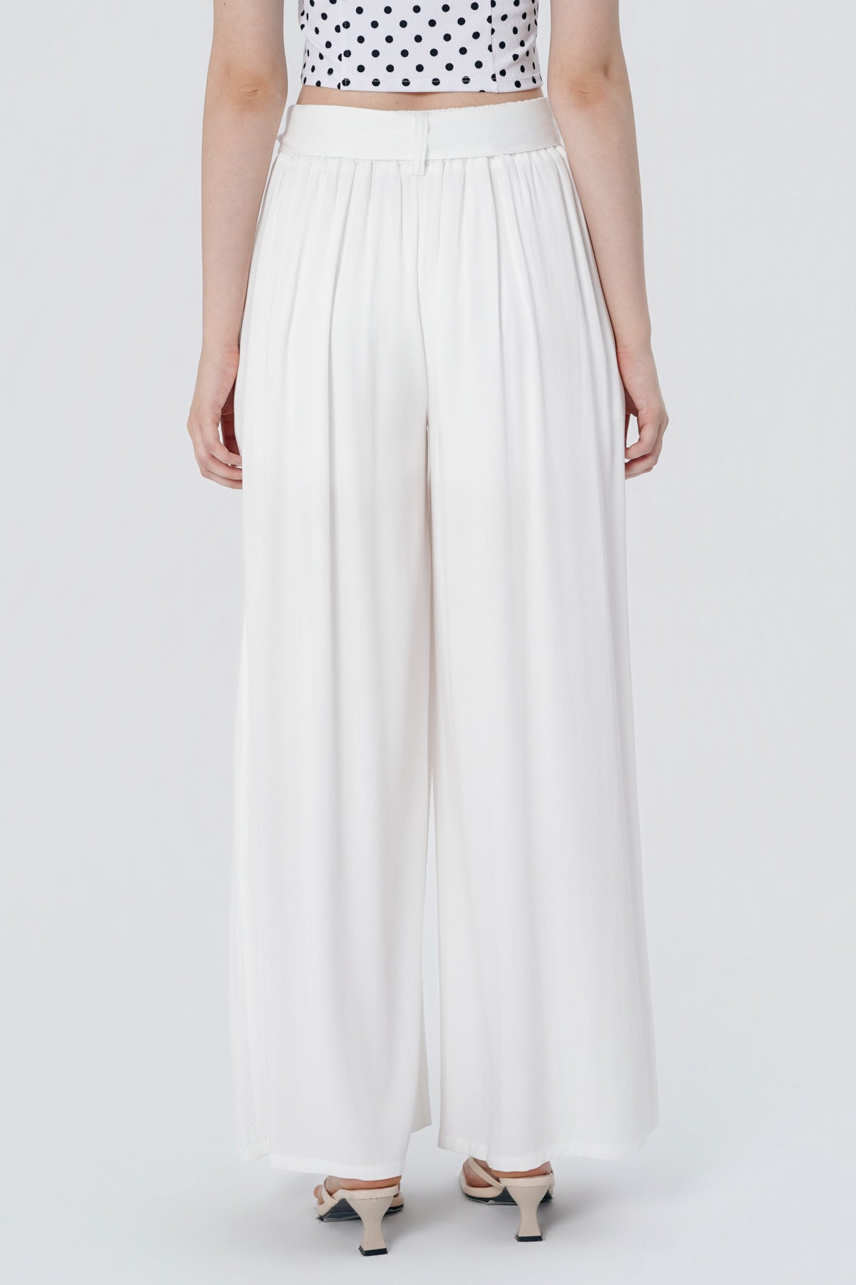 Pantalón Wide Leg Mujer Crudo