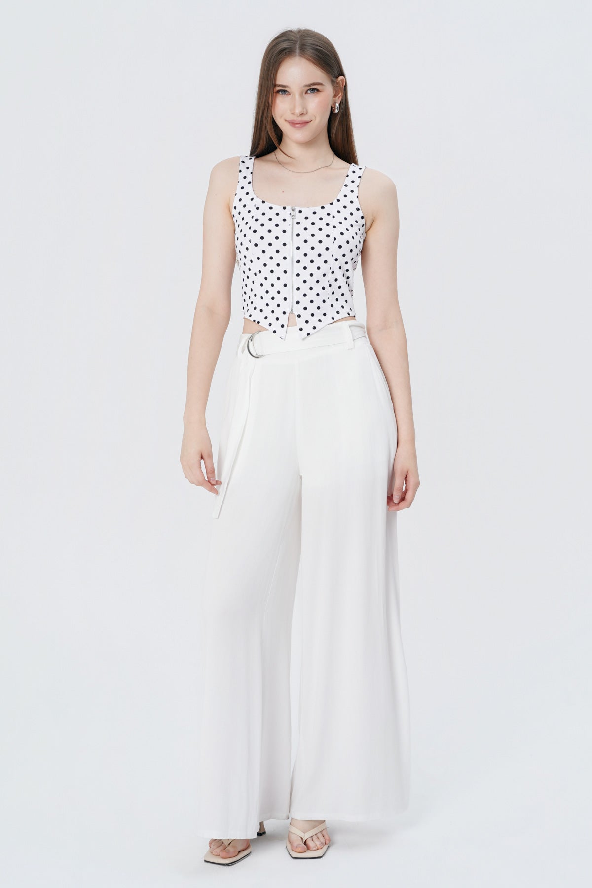 Pantalón Wide Leg Mujer Crudo