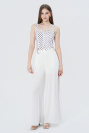Pantalón Wide Leg Mujer Crudo