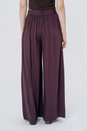 Pantalón Wide Leg Mujer Café