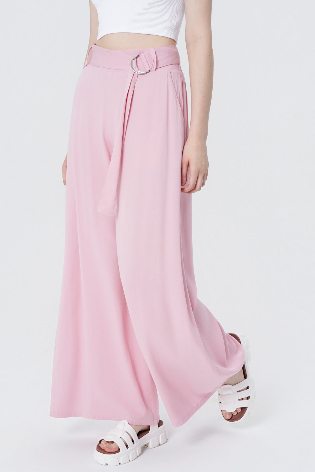 Pantalón Wide Leg Mujer Rosado
