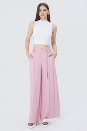 Pantalón Wide Leg Mujer Rosado