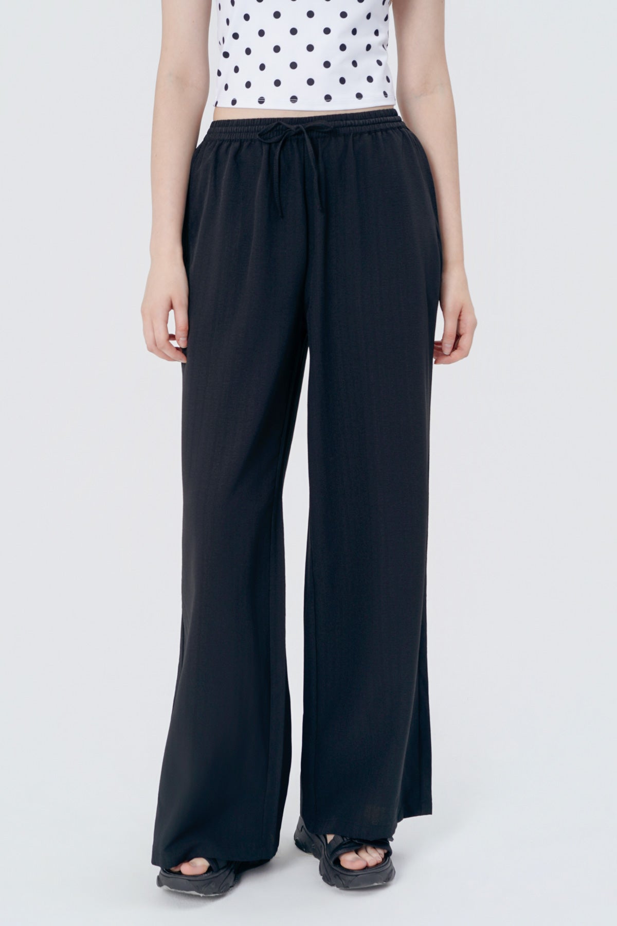 Pantalón Wide Leg Mujer Negro