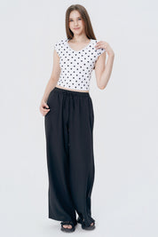 Pantalón Wide Leg Mujer Negro