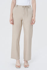 Pantalón Calce Recto Mujer Beige Oscuro