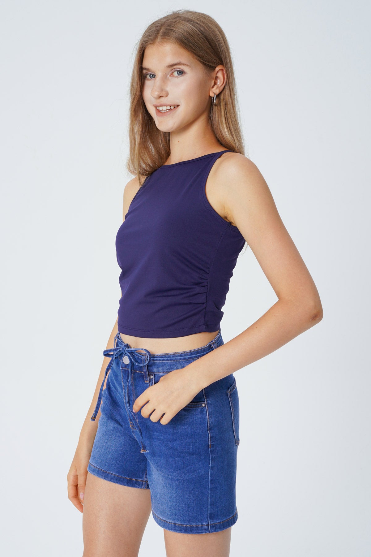 Peto Tight Sin Mangas Mujer Azul