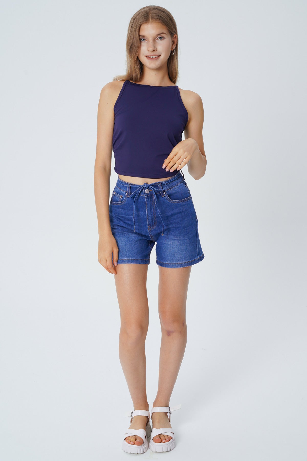 Peto Tight Sin Mangas Mujer Azul