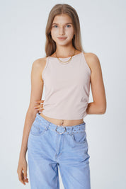 Peto Tight Sin Mangas Mujer Beige
