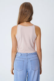 Peto Tight Sin Mangas Mujer Beige