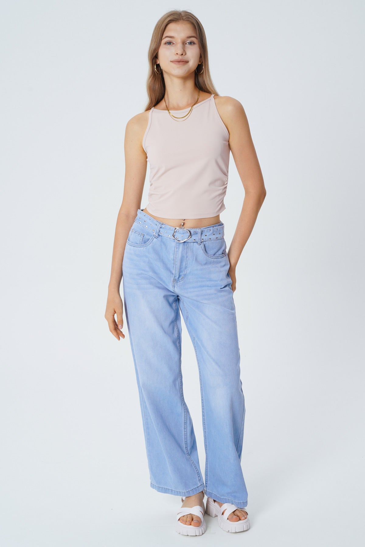 Peto Tight Sin Mangas Mujer Beige