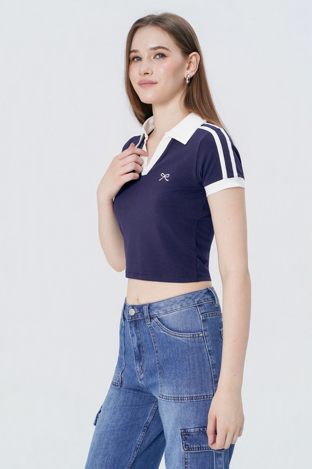 Polera Slim Mujer Azul