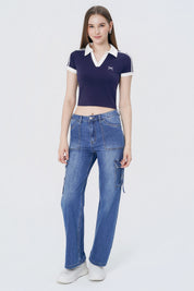Polera Slim Mujer Azul