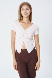 Polera Tight Mujer Crema