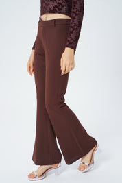 Pantalón Leve Flare Mujer Café