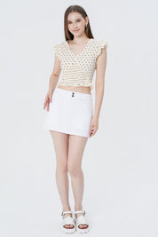 Short Falda Pantalón Mujer Blanco