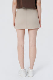 Short Falda Pantalón Mujer Beige Oscuro