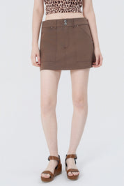 Short Falda Pantalón Mujer Café Claro
