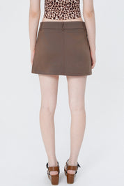 Short Falda Pantalón Mujer Café Claro