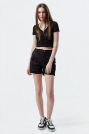 Short Calce Recto Mujer Negro