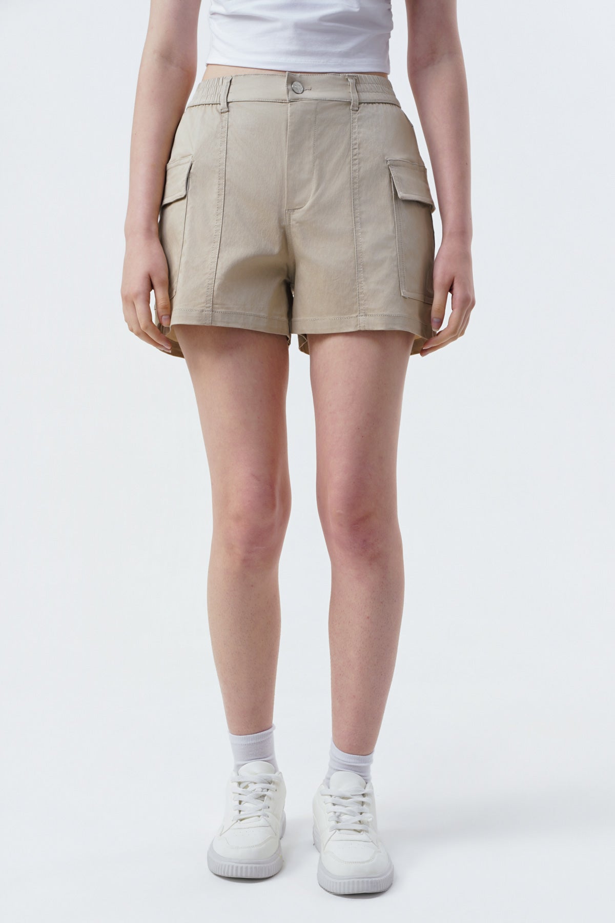 Short Calce Recto Mujer Beige