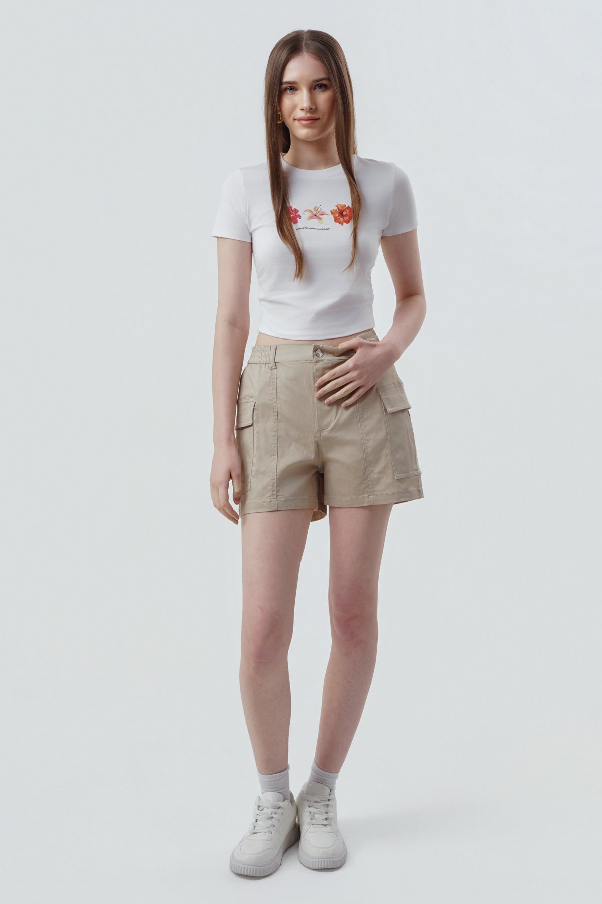 Short Calce Recto Mujer Beige