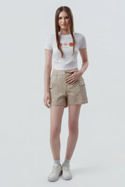 Short Calce Recto Mujer Beige